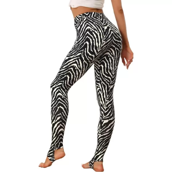 Allegra K Women's Leggings Printed High Waist Elastic Waistband Party Yoga Christmas Stirrup Pants