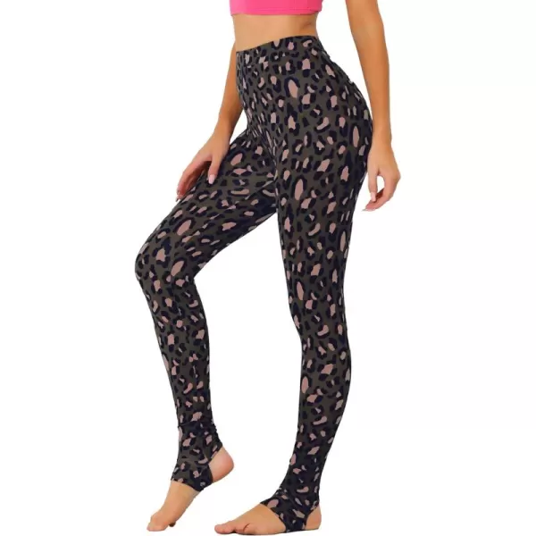 Allegra K Women's Leggings Printed High Waist Elastic Waistband Party Yoga Christmas Stirrup Pants