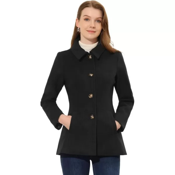 Allegra K Women's Work Office Winter Overcoat Single Breasted Point Collar Pea Coat