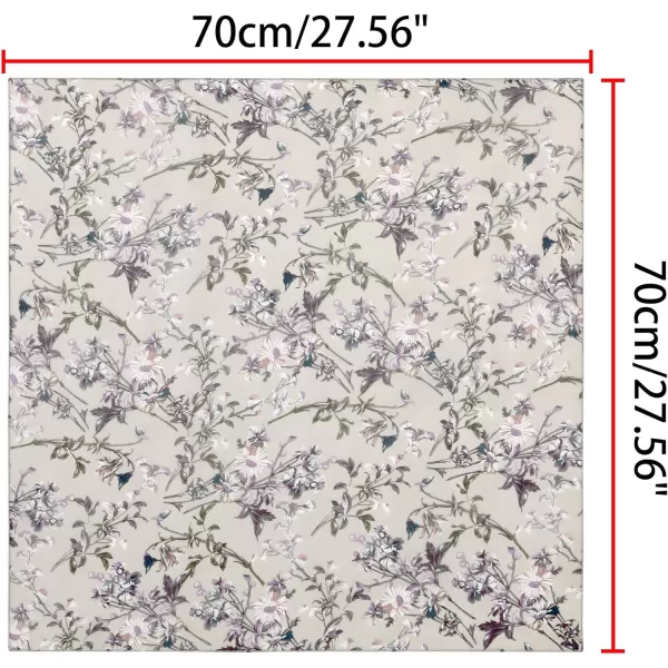 Allegra K Women Chiffon Scarves - 27.6" X27.6" - Floral Print Square Kerchief Neck Scarf Neckerchief