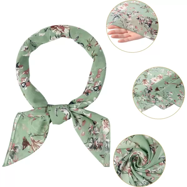 Allegra K Women Chiffon Scarves - 27.6" X27.6" - Floral Print Square Kerchief Neck Scarf Neckerchief