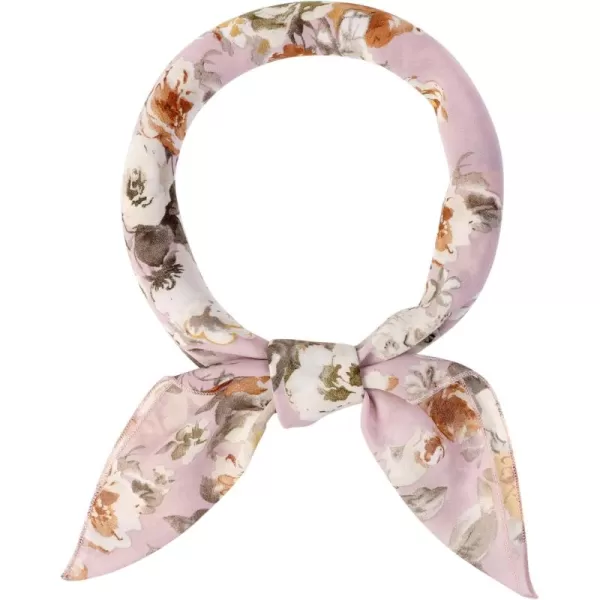 Allegra K Women Chiffon Scarves - 27.6" X27.6" - Floral Print Square Kerchief Neck Scarf Neckerchief