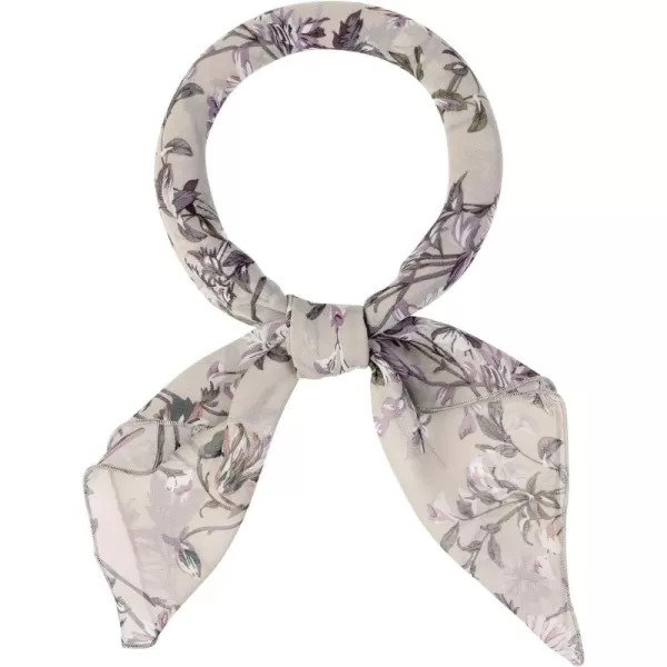 Allegra K Women Chiffon Scarves - 27.6" X27.6" - Floral Print Square Kerchief Neck Scarf Neckerchief