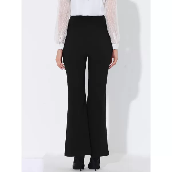 Allegra K High Waist Work Long Pant for Women's Flare Wide Leg Solid Trouser Pants