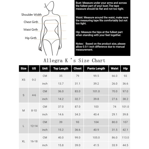 Allegra K Two Piece Pajamas Set for Women's Summer Tank Top Wide Leg Pants Casual Lounge Sets