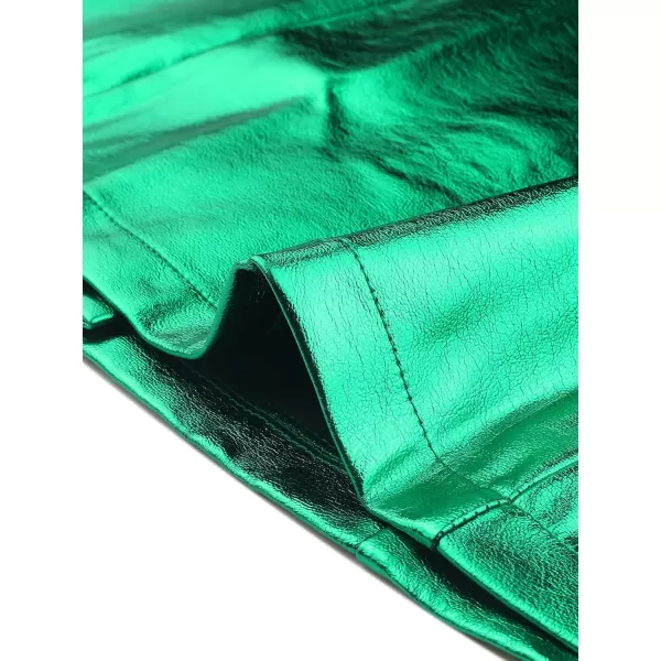 Allegra K Women's Metallic Mini Skirt Shiny Holographic High Waist Zipper Short Skirts
