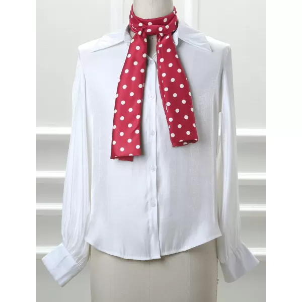 Allegra K Women Retro Polka Dots Skinny Scarf Neck Scarves Wrap Long Neckerchief Hair Band