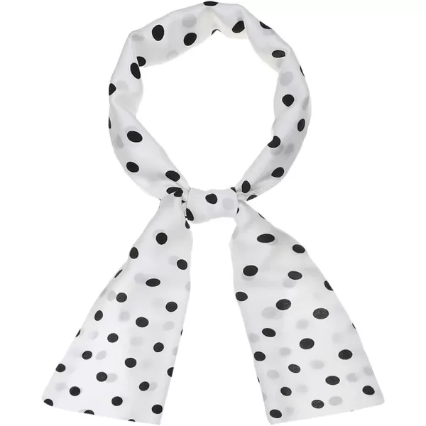 Allegra K Women Retro Polka Dots Skinny Scarf Neck Scarves Wrap Long Neckerchief Hair Band