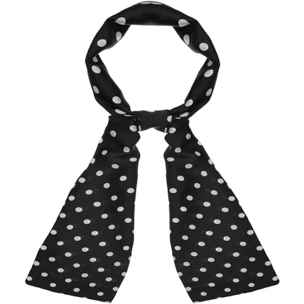 Allegra K Women Retro Polka Dots Skinny Scarf Neck Scarves Wrap Long Neckerchief Hair Band