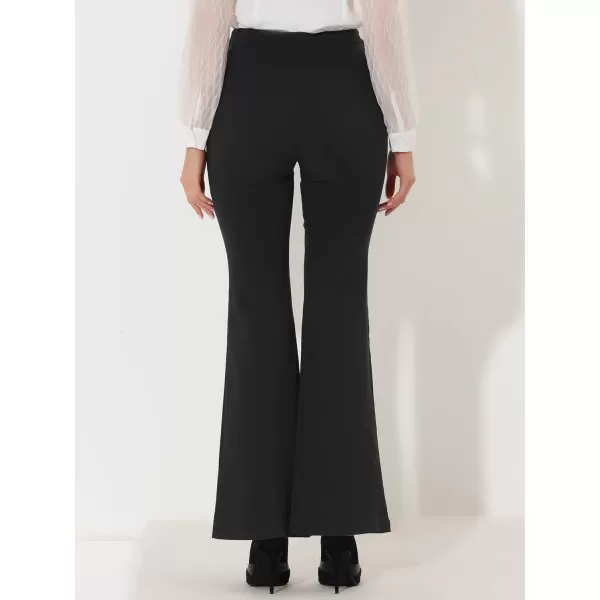 Allegra K Wear to Work Long Pant Trousers for Women's Business Elegant High Waist Stretch Flare Pants