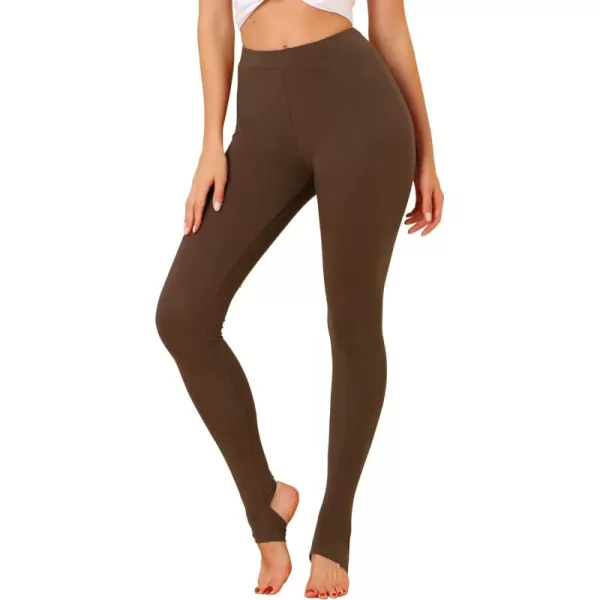 Allegra K Women's Leggings Elastic Waistband Gym Yoga Soft Cotton Christmas Stirrup Pants