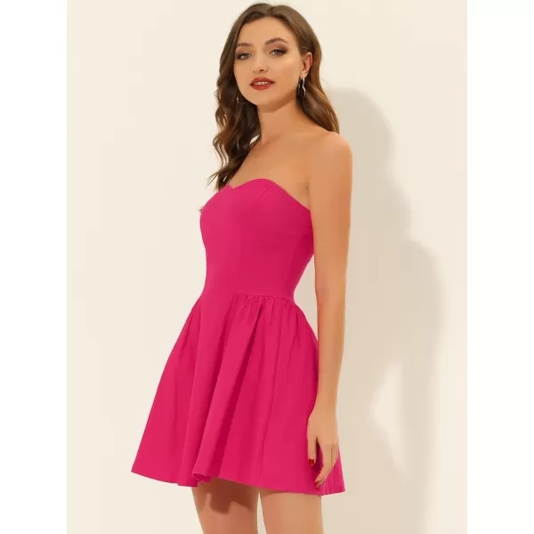 Allegra K Women's Sexy Strapless Party Dress Sweetheart Neck Off Shoulder Sleeveless Mini Dress