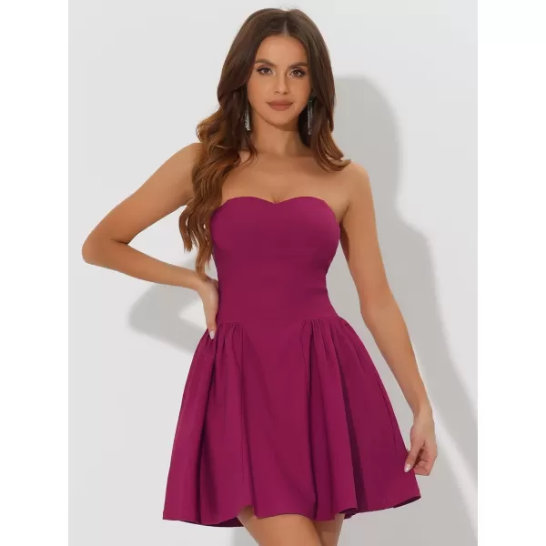 Allegra K Women's Sexy Strapless Party Dress Sweetheart Neck Off Shoulder Sleeveless Mini Dress