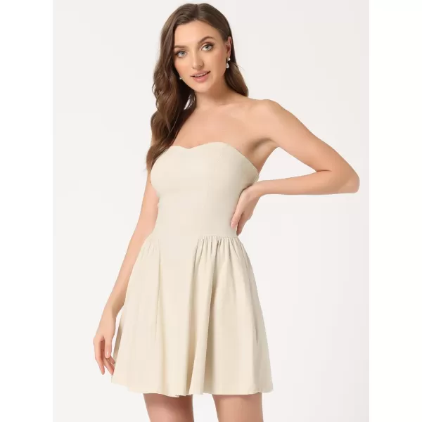 Allegra K Women's Sexy Strapless Party Dress Sweetheart Neck Off Shoulder Sleeveless Mini Dress