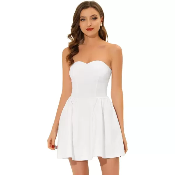 Allegra K Women's Sexy Strapless Party Dress Sweetheart Neck Off Shoulder Sleeveless Mini Dress