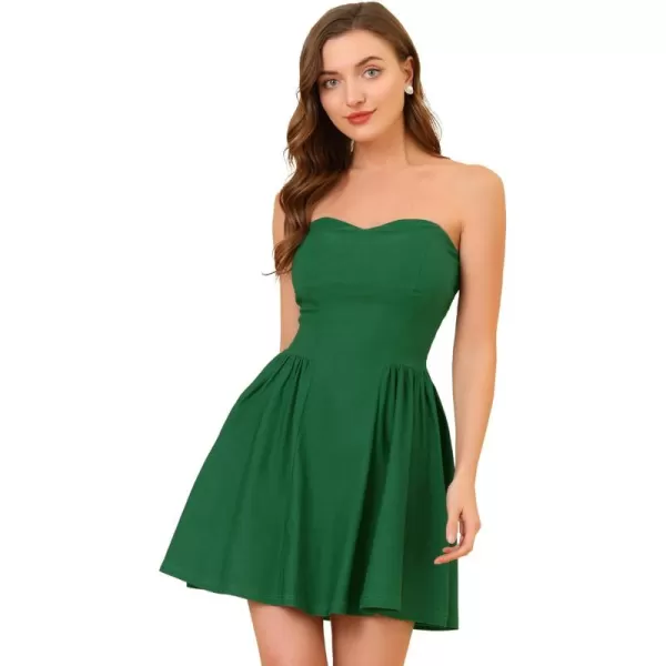 Allegra K Women's Sexy Strapless Party Dress Sweetheart Neck Off Shoulder Sleeveless Mini Dress