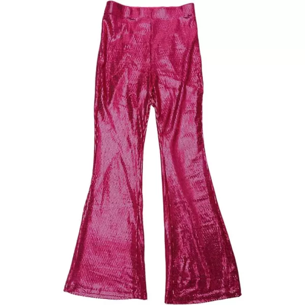 Allegra K Sequin Flare Pants for Women's High Waist Stretch 1980s Sparkle Bell Bottoms