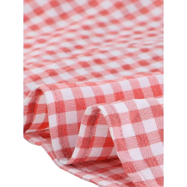 Allegra K Summer Gingham Tops for Women's Square Neck Ruffle Cap Sleeve Blouses