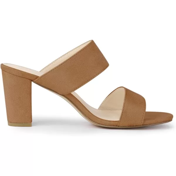 Allegra K Women's Opened Toe Block Heeled Slide Sandals