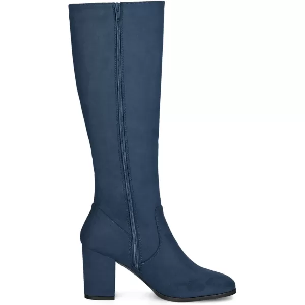 imageAllegra K Womens Side Zipper Chunky Heel Knee High BootsNavy Blue