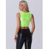 imageAllegra K Metallic Crop Top for Womens Christmas Sleeveless Cut Out Party Clubwear Holographic Tank TopsShiny Green