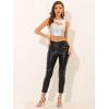 imageAllegra K Metallic Crop Top for Womens Christmas Sleeveless Cut Out Party Clubwear Holographic Tank TopsSilver