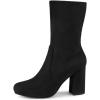 imageAllegra K Womens Stretch Round Toe Block Heel Sock Ankle BootsBlack