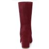 imageAllegra K Womens Stretch Round Toe Block Heel Sock Ankle BootsBurgundy