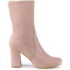 imageAllegra K Womens Stretch Round Toe Block Heel Sock Ankle BootsDust Pink