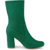 imageAllegra K Womens Stretch Round Toe Block Heel Sock Ankle BootsEmerald Green