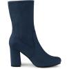 imageAllegra K Womens Stretch Round Toe Block Heel Sock Ankle BootsNavy Blue