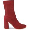 imageAllegra K Womens Stretch Round Toe Block Heel Sock Ankle BootsRed