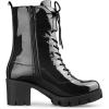 imageAllegra K Womens Zip Platform Chunky Heel Combat BootsBlack