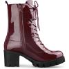 imageAllegra K Womens Zip Platform Chunky Heel Combat BootsBurgundy