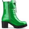 imageAllegra K Womens Zip Platform Chunky Heel Combat BootsGreen