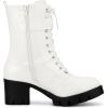 imageAllegra K Womens Zip Platform Chunky Heel Combat BootsWhite