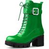 imageAllegra K Womens Zip Platform Chunky Heel Combat BootsGreen