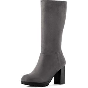 imageAllegra K Womens Mid Calf Block Heel BootsGrey