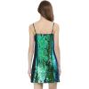 imageAllegra K Womens Glitter Sequin Dress Spaghetti Strap V Neck Party Cocktail Sparkly Mini Dress ClubwearGreen