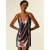 imageAllegra K Womens Glitter Sequin Dress Spaghetti Strap V Neck Party Cocktail Sparkly Mini Dress ClubwearMermaid