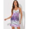 imageAllegra K Womens Glitter Sequin Dress Spaghetti Strap V Neck Party Cocktail Sparkly Mini Dress ClubwearPurple Silver