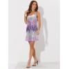 imageAllegra K Womens Glitter Sequin Dress Spaghetti Strap V Neck Party Cocktail Sparkly Mini Dress ClubwearPurple Silver