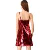 imageAllegra K Womens Glitter Sequin Dress Spaghetti Strap V Neck Party Cocktail Sparkly Mini Dress ClubwearRed