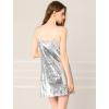 imageAllegra K Womens Glitter Sequin Dress Spaghetti Strap V Neck Party Cocktail Sparkly Mini Dress ClubwearSilver