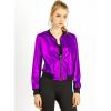 imageAllegra K Womens Sparkly Holographic Lightweight 90S Shiny Metallic Bomber JacketDark Purple