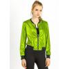 imageAllegra K Womens Sparkly Holographic Lightweight 90S Shiny Metallic Bomber JacketFluorescent Green