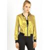 imageAllegra K Womens Sparkly Holographic Lightweight 90S Shiny Metallic Bomber JacketGold