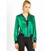 imageAllegra K Womens Sparkly Holographic Lightweight 90S Shiny Metallic Bomber JacketGreen