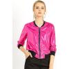 imageAllegra K Womens Sparkly Holographic Lightweight 90S Shiny Metallic Bomber JacketHot Pink