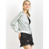 imageAllegra K Womens Sparkly Holographic Lightweight 90S Shiny Metallic Bomber JacketLight Silver